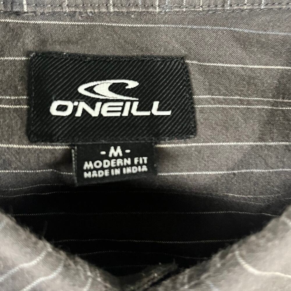 Men's Medium Gray Pattern O'neill Short-Sleeve Bu… - image 3